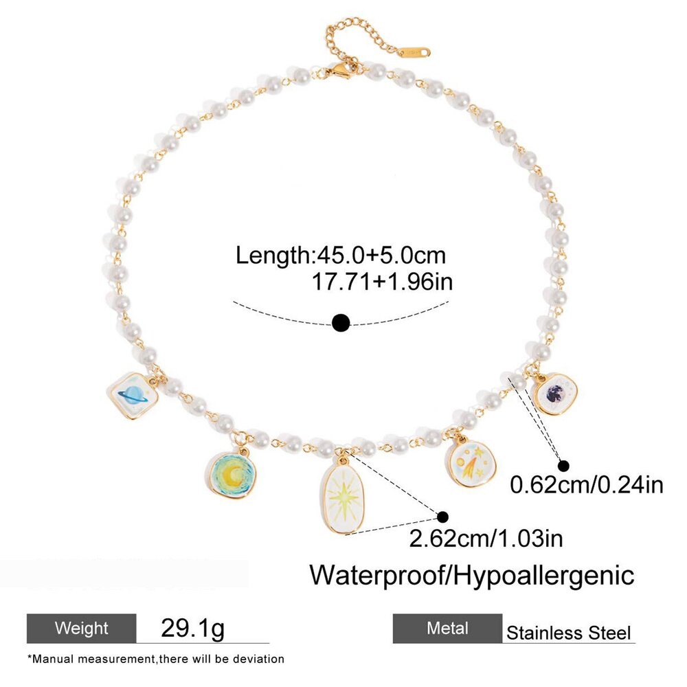 1 Piece Romantic Personality Star Stainless Steel Waterproof Gold Color Women's Pendant Necklaces Picture2