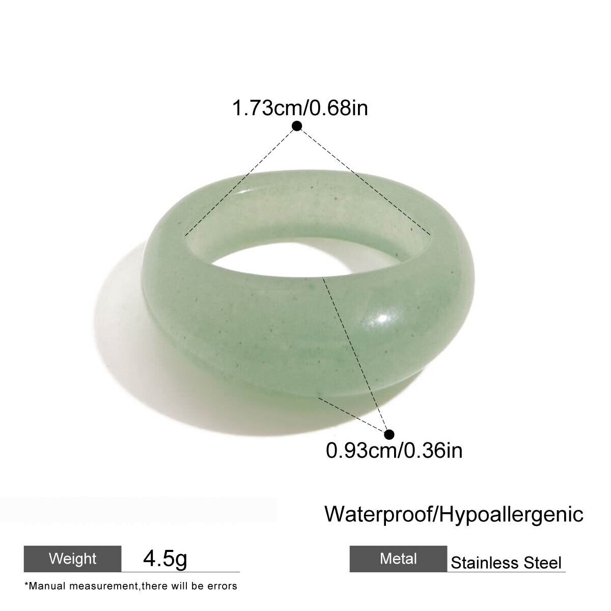 1 Piece Classic Natural Stone Solid Color Women's Gemstone Rings h5 Picture2