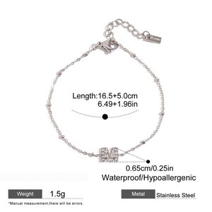 1 Piece Luxurious Series Cute Letter Stainless Steel Waterproof Women's Chain Bracelets h5