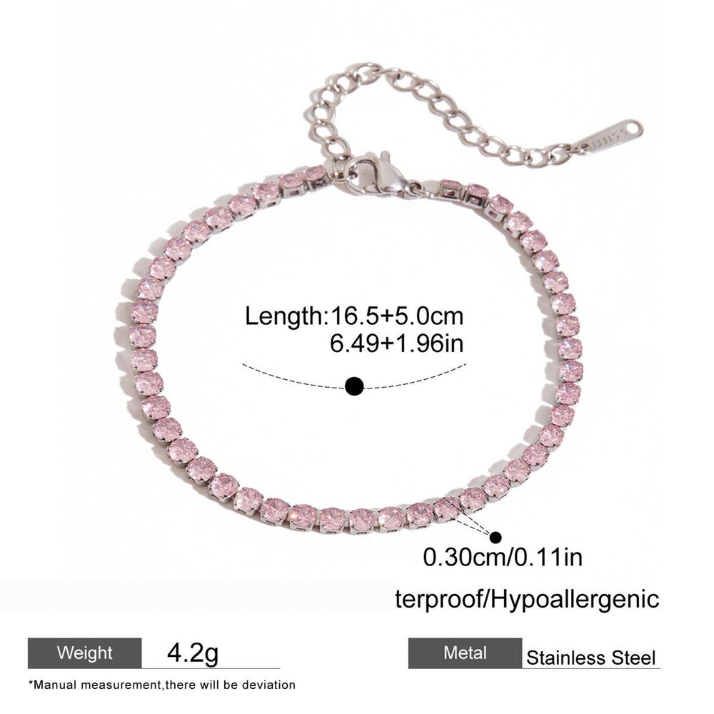 1 Piece Sweet Heart Stainless Steel Waterproof Gold Color Women's Chain Bracelets