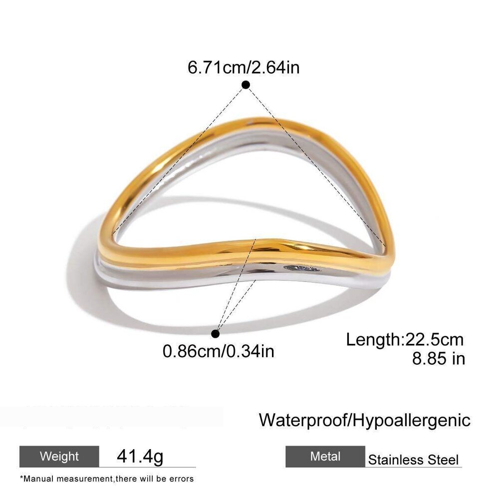 1 Piece Classic Irregular Stainless Steel Waterproof Women's Bangles Picture2