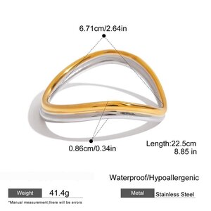 1 Piece Classic Irregular Stainless Steel Waterproof Women's Bangles h5 Picture2