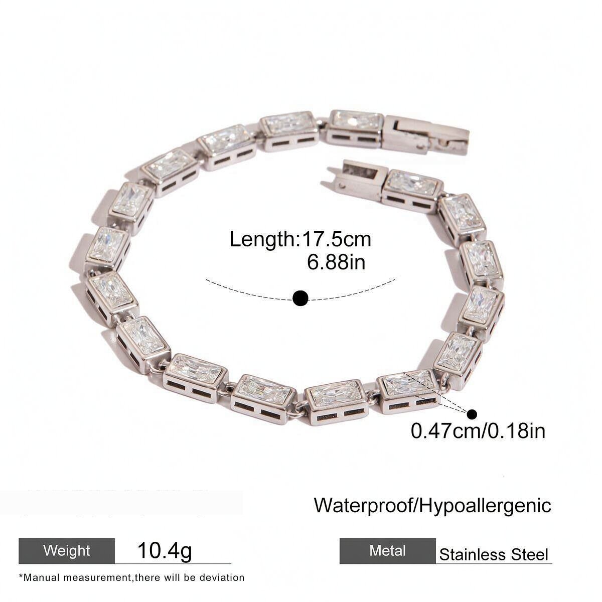 1 Piece Luxurious Series Sexy Geometric Stainless Steel Waterproof Gold Color Women's Chain Bracelets Picture2