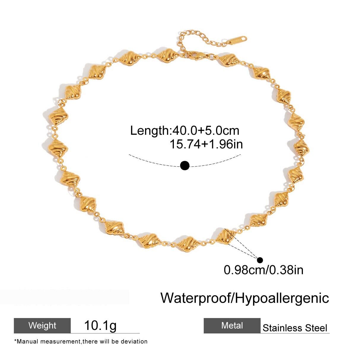 1 Piece Simple Croissantstainless Steel Waterproof Gold Color Women's Charm Bracelets 