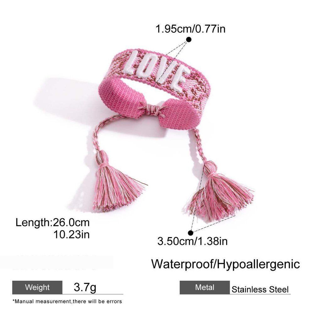 1 Piece Fashionable Series Bohemian Letter Cotton Women's Bangles