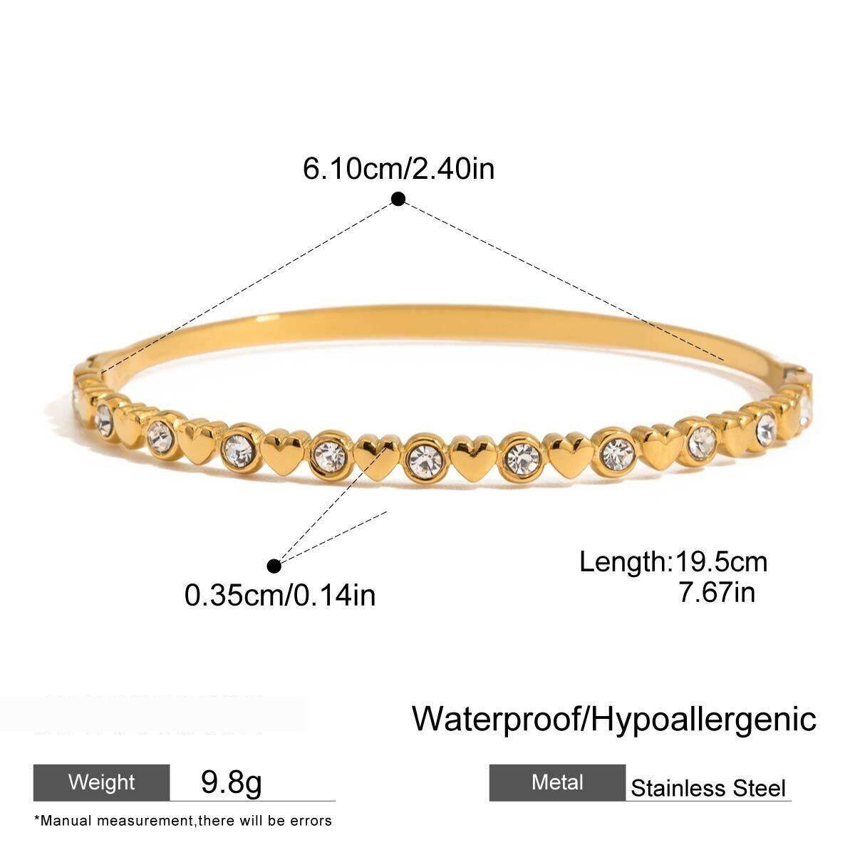 1 Stück Luxuriöse, Elegante Schmetterlings-Armreifen Aus Edelstahl, Wasserdicht, Goldfarben, Für Damen h5 