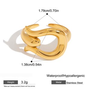 1 Piece Modern Series Personality Geometric Stainless Steel Waterproof Gold Color Minimalist Rings h5