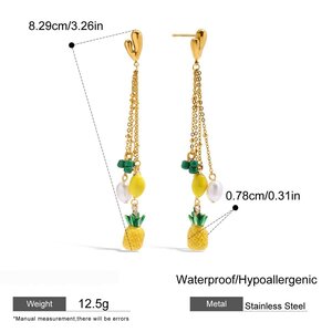 Cute Fruit Gold Color Dangle Earrings h5 Picture2