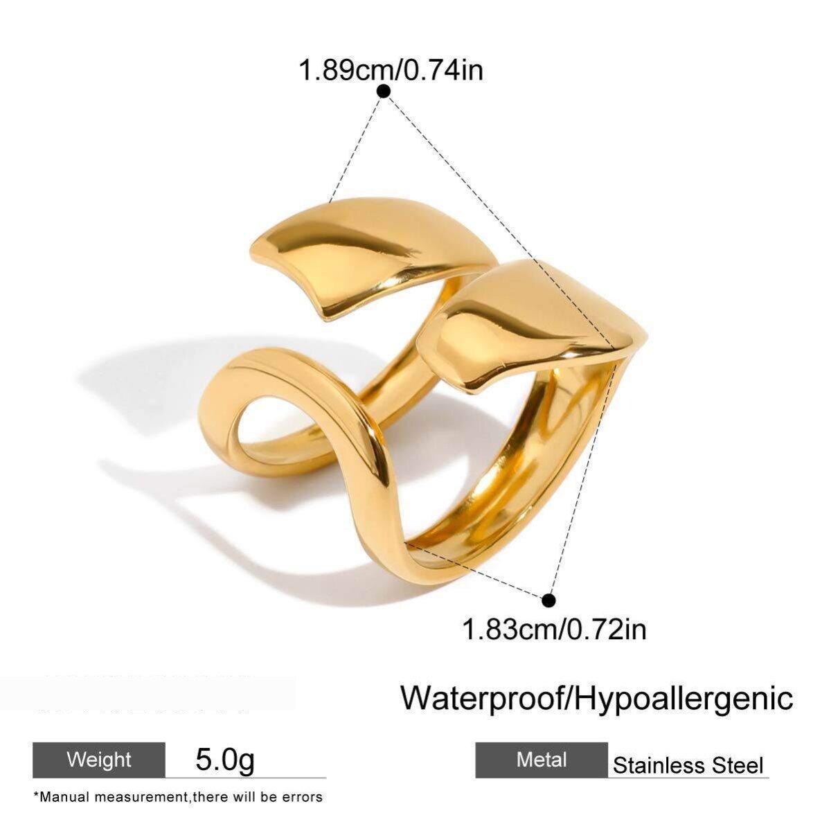 Anillos Minimalistas De Acero Inoxidable, Geométricos, Simples, Resistentes Al Agua, De Color Dorado. 