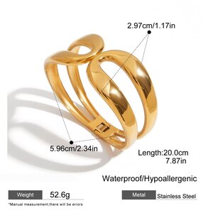 Style Stainless Steel Gold Color Bangles h5