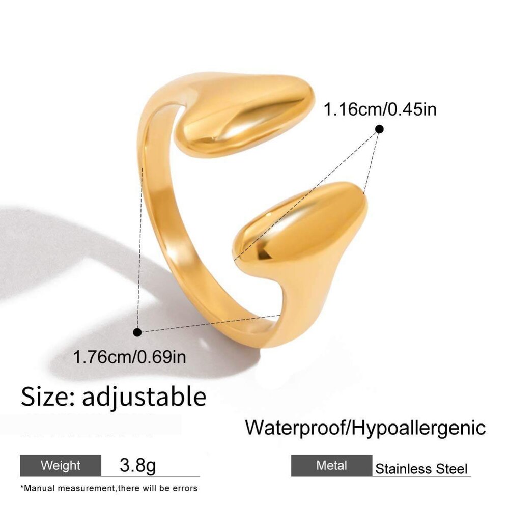 Stainless Steel Waterproof Gold Color Minimalist Rings h5Picture2