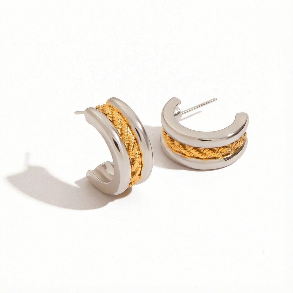 Pendientes Geométricos Clásicos De Acero Inoxidable, Resistentes Al Agua, De Colores Variados