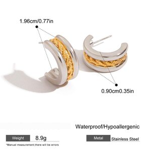 Pendientes Geométricos Clásicos De Acero Inoxidable, Resistentes Al Agua, De Colores Variados h5 Imagen2