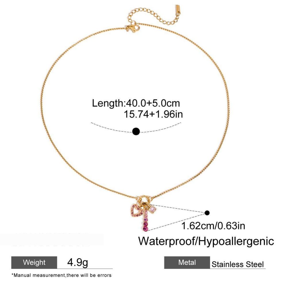 Sweet Heart Stainless Steel Waterproof Gold Color Pendant Necklaces Picture2