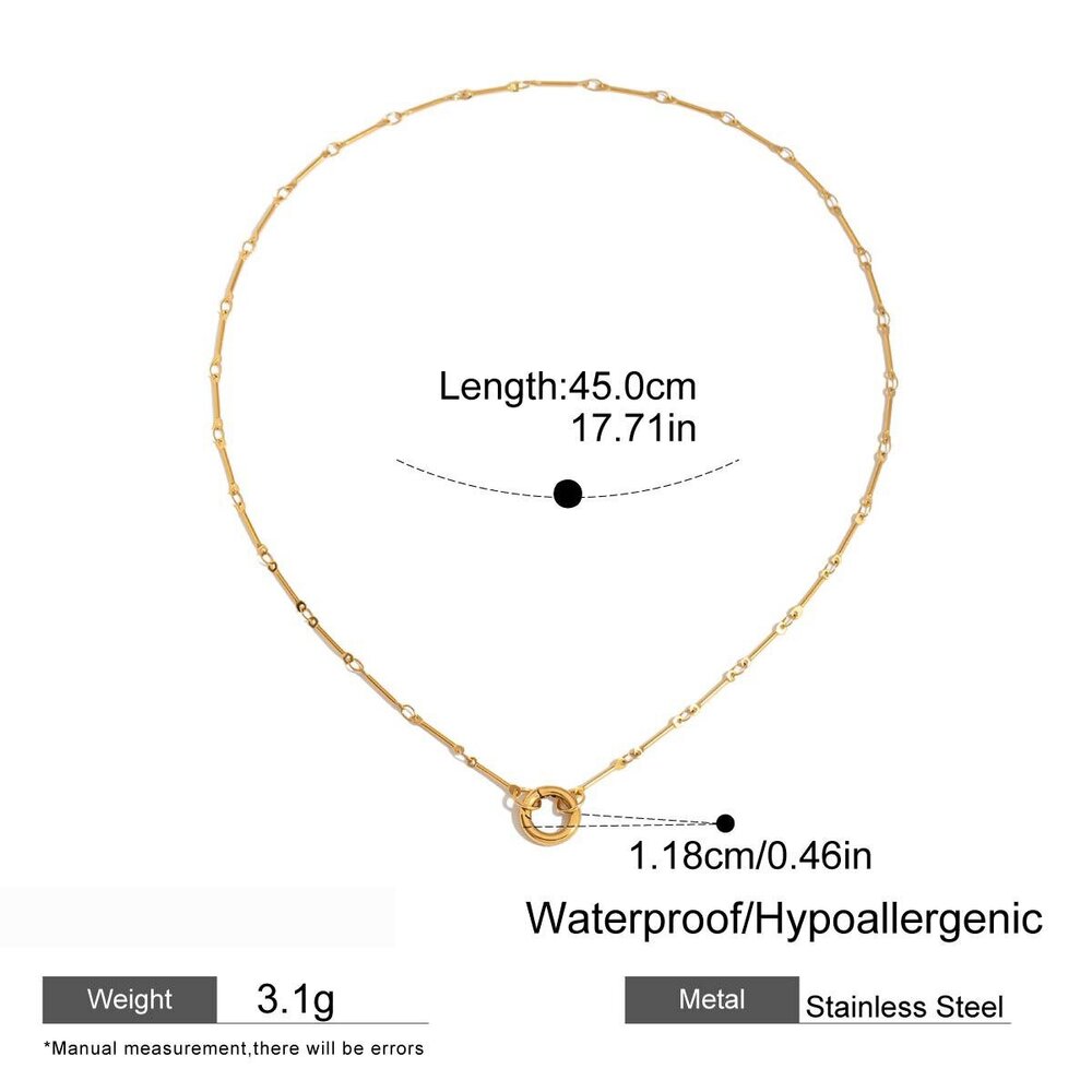 Simple Stainless Steel Waterproof Gold Color Pendant Necklaces