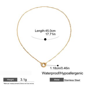 Simple Stainless Steel Waterproof Gold Color Pendant Necklaces h5