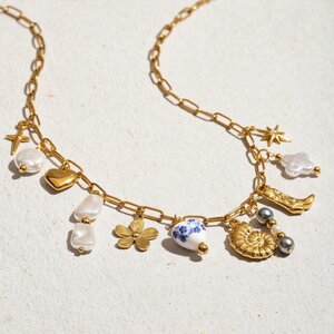 Romantic Stainless Steel Waterproof Gold Color Pendant Necklaces h5
