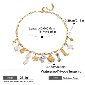 Romantic Stainless Steel Waterproof Gold Color Pendant Necklaces h5 Picture2