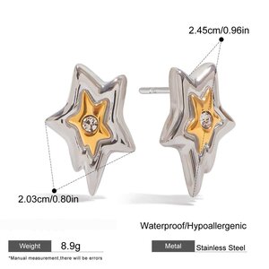 Style Star Stainless Steel Gold Color Earring Sets h5
