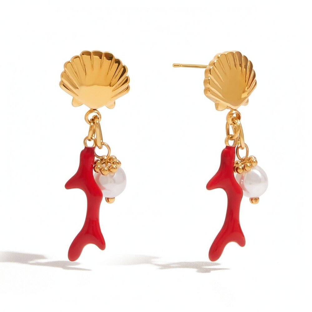 Style Stainless Steel Gold Color Drop Earrings