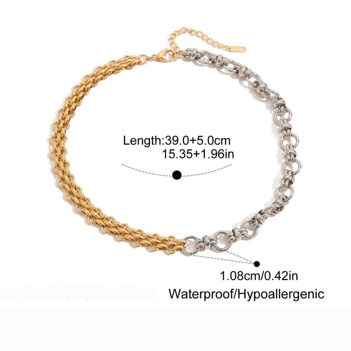 Collares De Cadena Clásica De Acero Inoxidable Resistentes Al Agua De Colores Mixtos h5 
