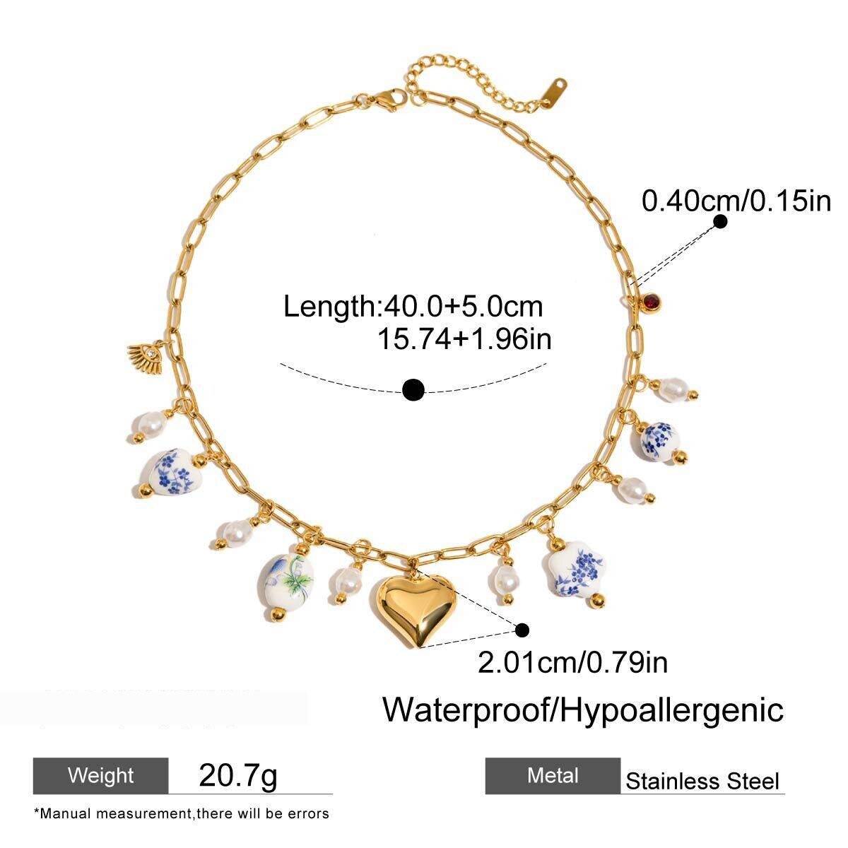  Style Flower Stainless Steel Gold Color Pendant Necklaces h5 Picture2