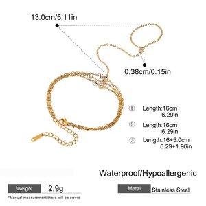 Stainless Steel Waterproof Gold Color Chain Bracelets h5