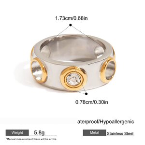 Punk-Style Edelstahlring, Wasserdicht, Mehrfarbig h5