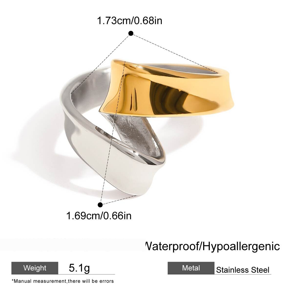 Mixed Color Stainless Steel Waterproof Minimalist Ring h5 