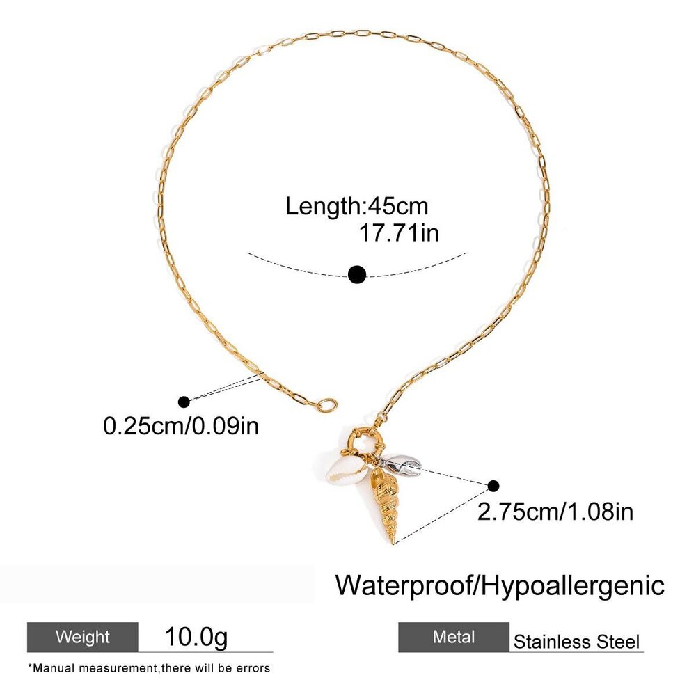 Oceanic Stainless Steel Waterproof Gold Color Pendant Necklaces Picture2