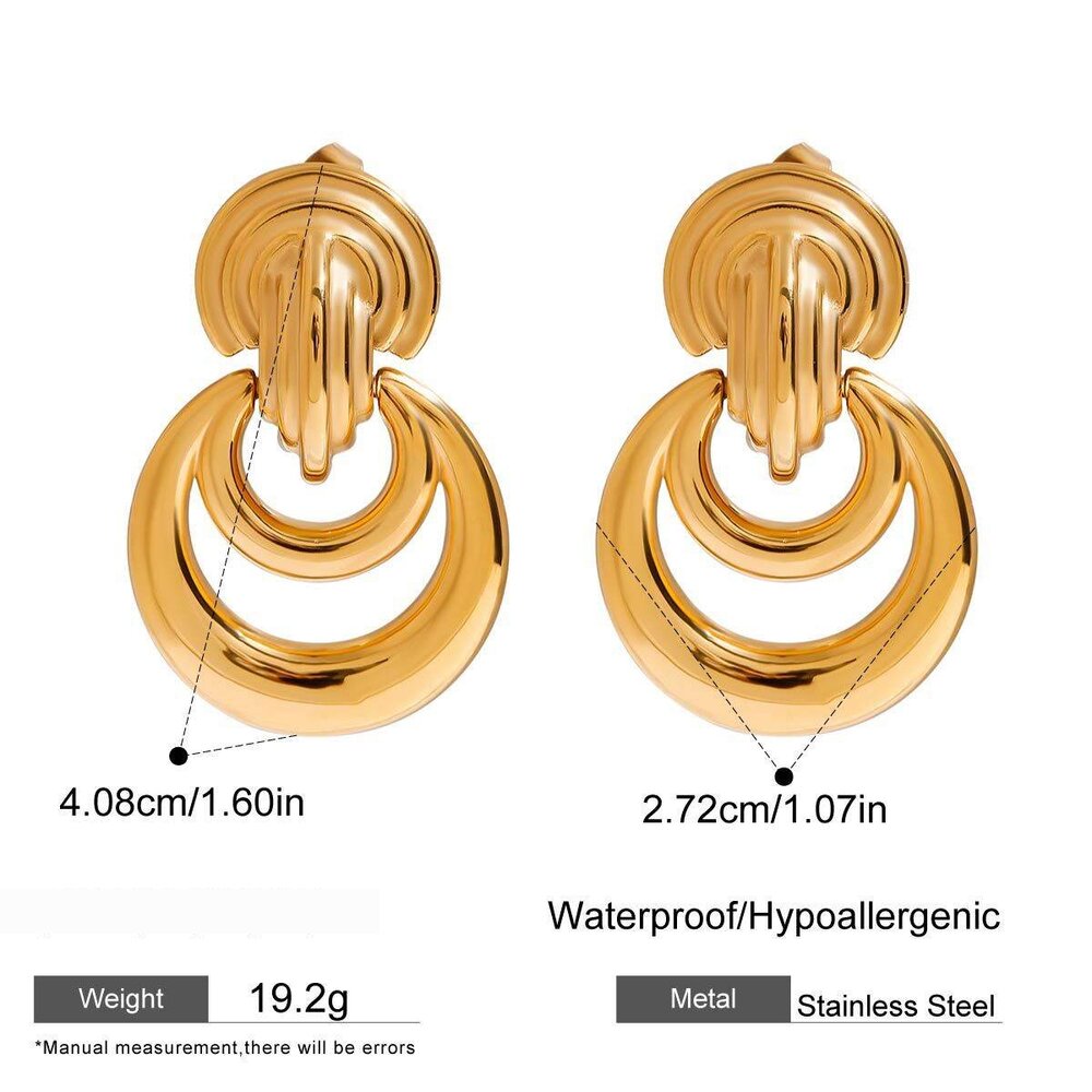 Style Twist Edelstahl Goldfarbene Ohrstecker Bild2