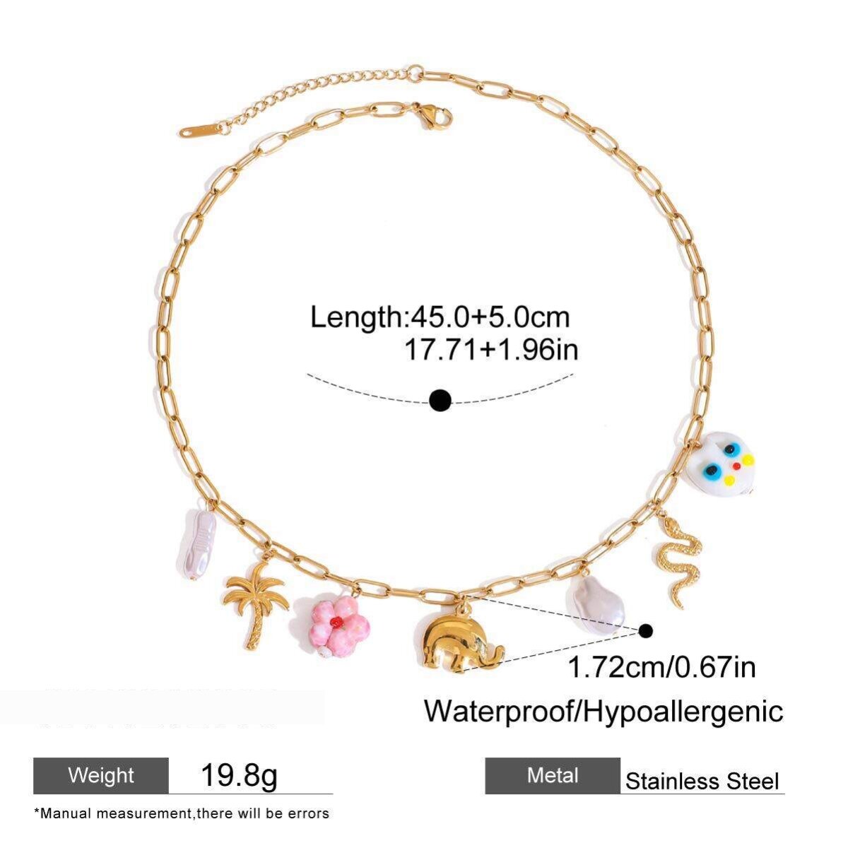  Style Elephant Stainless Steel Gold Color Pendant Necklaces h5 Picture2