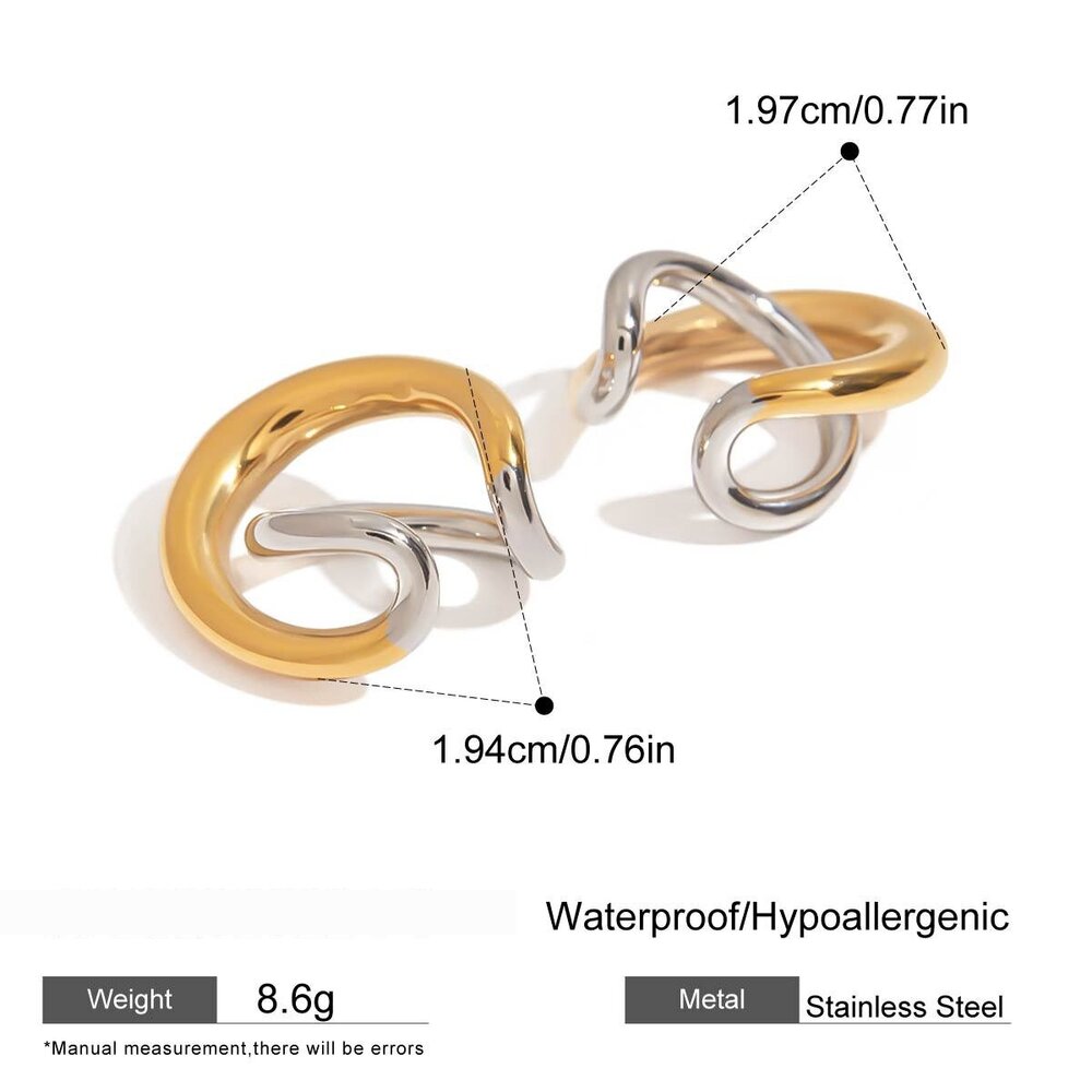 Stainless Steel Waterproof Mixed Color Ear Cuffs