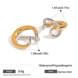 Stainless Steel Waterproof Mixed Color Ear Cuffs h5
