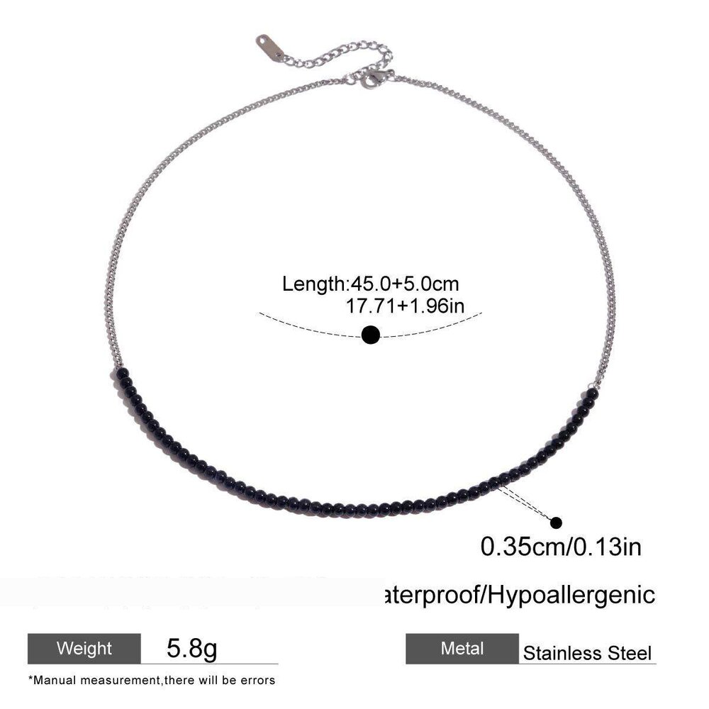 Retro Stainless Steel Waterproof Beaded Necklaces