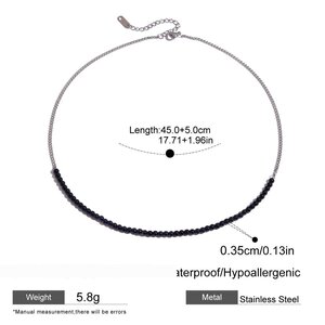 Retro Stainless Steel Waterproof Beaded Necklaces h5