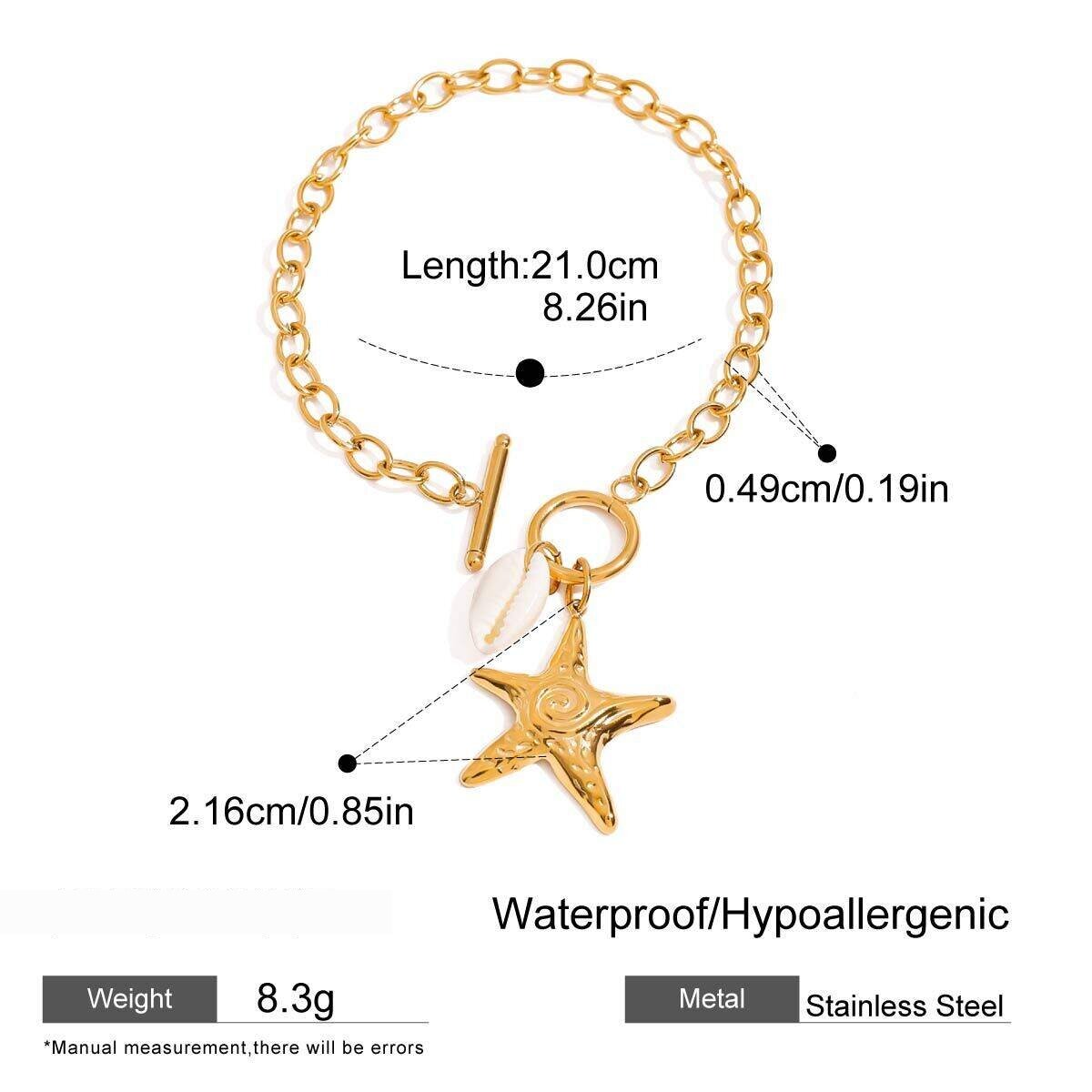 Seestern-Armbänder Aus Wasserdichtem Edelstahl In Goldfarbe Bild2