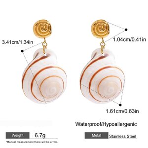 Shell Shape Drop Earrings h5 Picture2