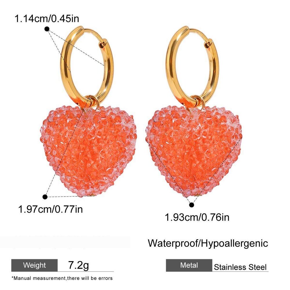 Pendientes Colgantes De Corazón Dulce
