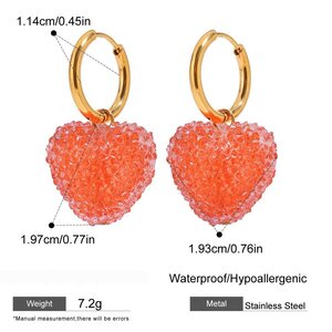 Pendientes Colgantes De Corazón Dulce h5