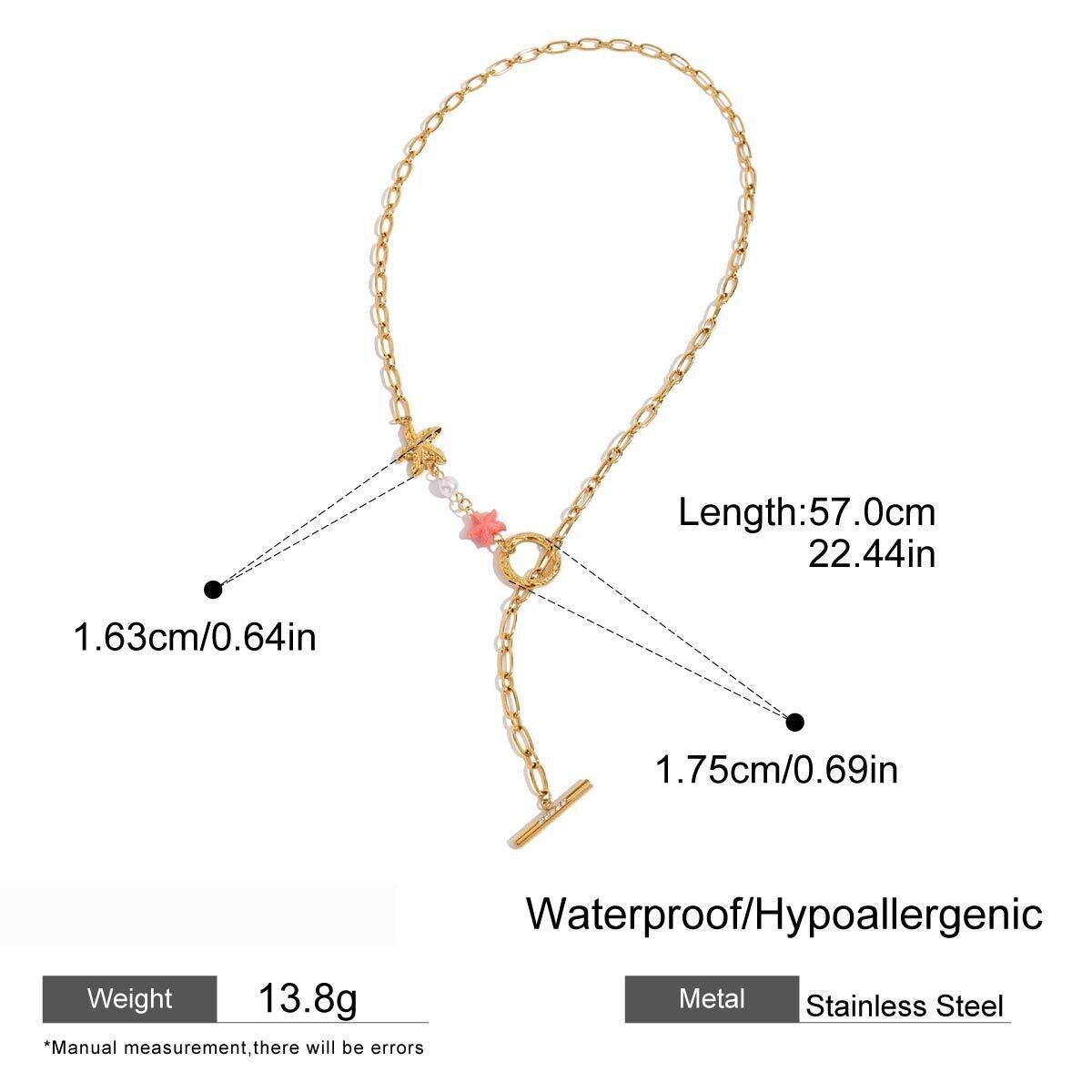  Style Oceanic Stainless Steel Gold Color Pendant Necklaces 