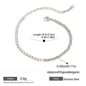 Classic Beads Stainless Steel Waterproof Gold Color Women's Beaded Bracelets h5 Picture2
