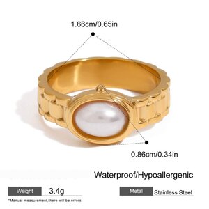 Retro Roestvrijstalen Waterdichte Enkele Ringen In Goudkleur h5 Afbeelding2