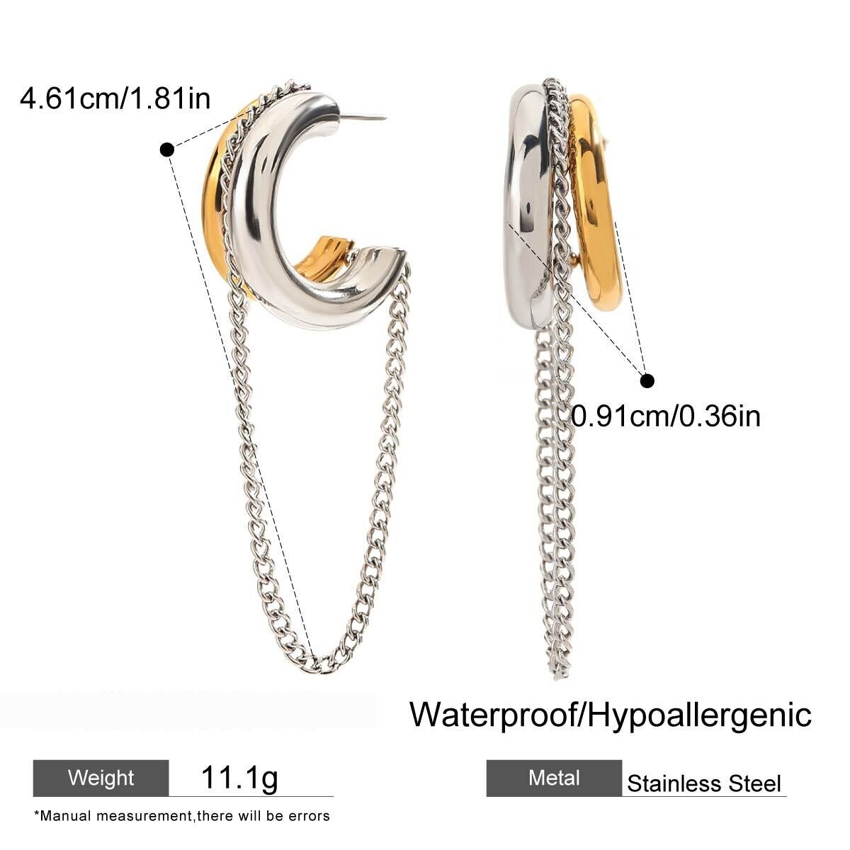  Style Tassel Stainless Steel Women's Drop Earrings h5 Picture2