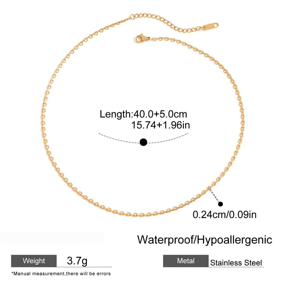 1 Piece Chain Stainless Steel Waterproof Gold Color Women's Diy Chain Necklaces
