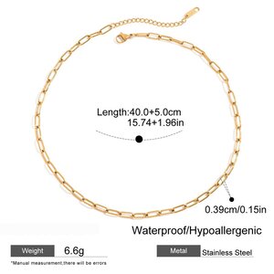 1 Piece Chain Stainless Steel Waterproof Gold Color Women's Diy Chain Necklaces h5