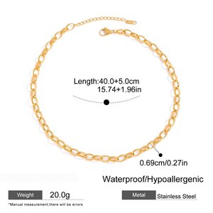1 Piece Chain Stainless Steel Waterproof Gold Color Women's Diy Chain Necklaces h5