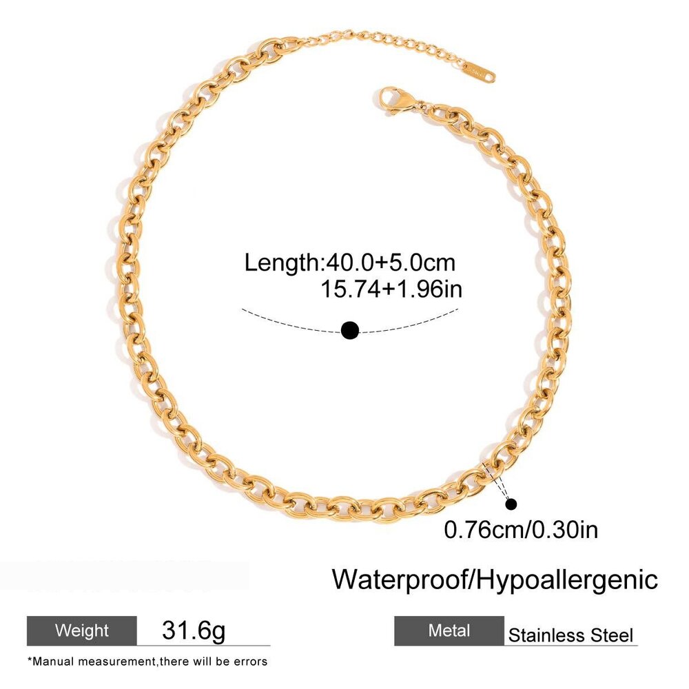 1 Stuk Roestvrijstalen Waterdichte Ketting In Goudkleur Voor Dames, Zelf Te Maken Ketting