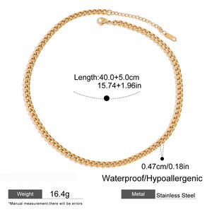 1 Piece Chain Stainless Steel Waterproof Gold Color Women's Diy Chain Necklaces h5