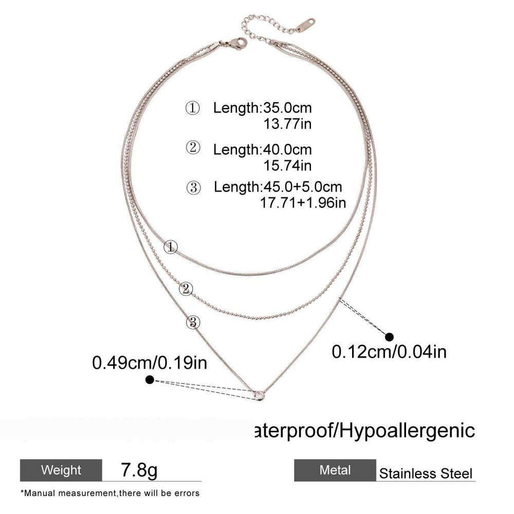 1 Piece Simple Series Chain Stainless Steel Waterproof Women's Layered Necklaces